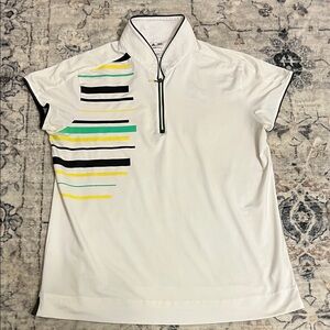 Adidas Women's Climacool golf polo shirt with Colorful Stripes
